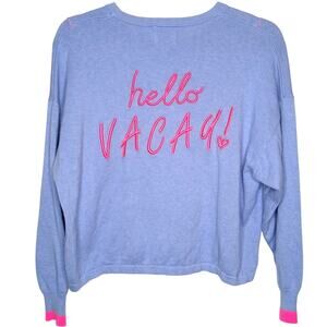 Hello Vacay! Blue Oversize Soft Cashmere Sweater SM Resort Casual Prep